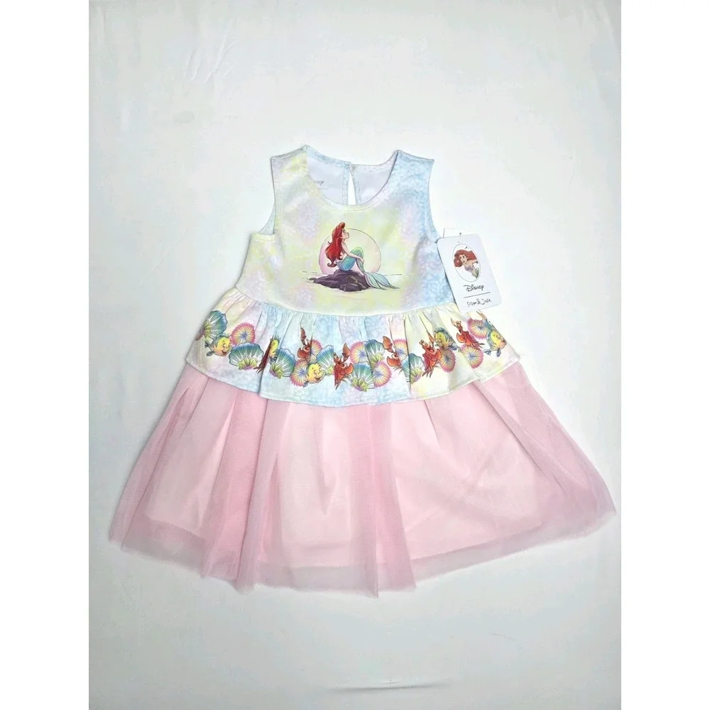 Pippa & Julie Disney Ariel Little Mermaid Girls 3T Tulle‎ Tutu Dress pink NWT